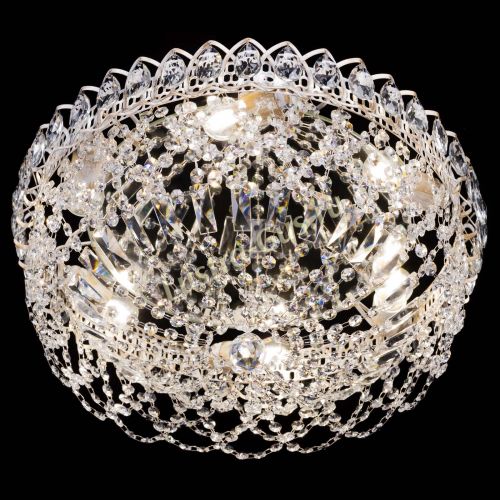 Люстра Каскад Ажур белая в Новокузнецке Гусь Хрустальный