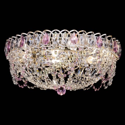 Люстра Каскад Ажур Розовая белая в Новокузнецке Гусь Хрустальный