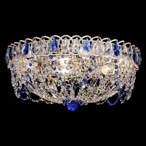 Люстра Каскад Ажур Синяя белая в Новокузнецке Гусь Хрустальный