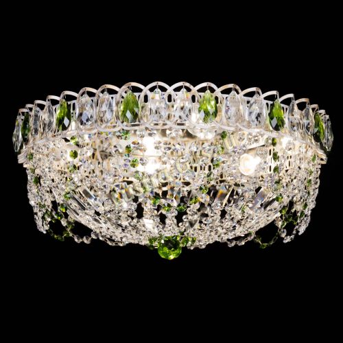 Люстра Каскад Ажур Зеленая белая в Новокузнецке Гусь Хрустальный