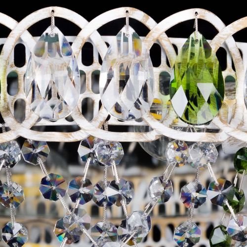 Люстра Каскад Ажур Зеленая белая в Новокузнецке Гусь Хрустальный