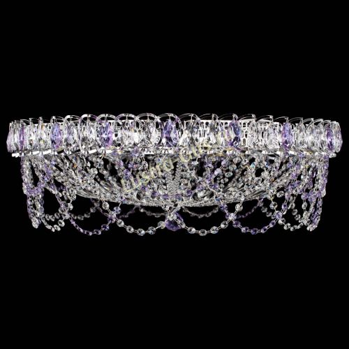 Люстра Каскад Ажур 700 мм фиолетовый в Новокузнецке Гусь Хрустальный