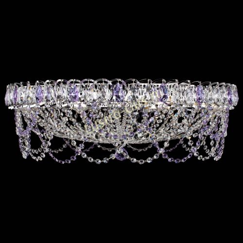 Люстра Каскад Ажур 700 мм фиолетовый в Новокузнецке Гусь Хрустальный