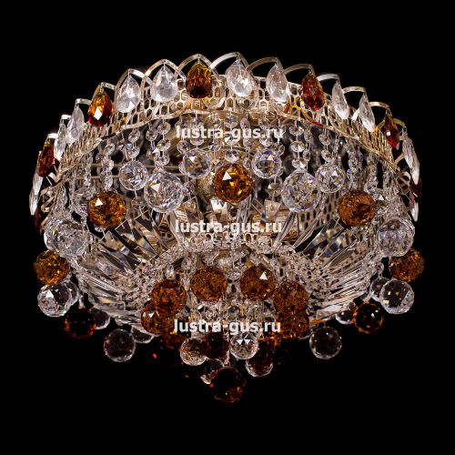 Люстра Катерина Шар Плюс цветная в Новокузнецке Гусь Хрустальный