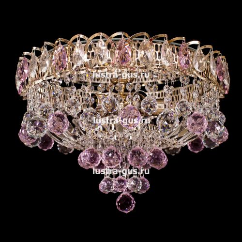 Люстра Катерина Шар Плюс цветная в Новокузнецке Гусь Хрустальный