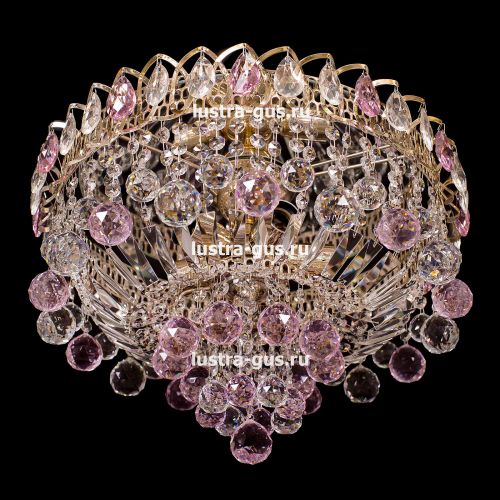 Люстра Катерина Шар Плюс цветная в Новокузнецке Гусь Хрустальный