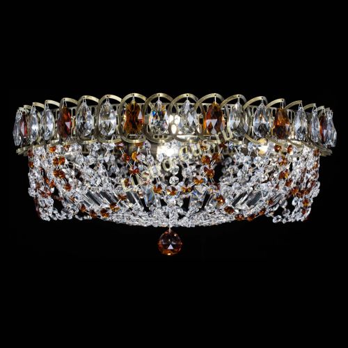 Люстра Хрустальный Каскад Ажур под бронзу Чайная в Новокузнецке Гусь Хрустальный