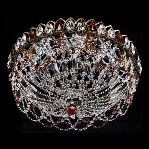 Люстра Хрустальный Каскад Ажур под бронзу Чайная в Новокузнецке Гусь Хрустальный