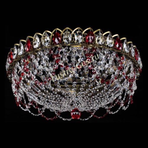 Люстра Хрустальный Каскад Ажур под бронзу Красная в Новокузнецке Гусь Хрустальный