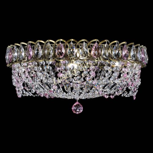 Люстра Хрустальный Каскад Ажур под бронзу Розовая в Новокузнецке Гусь Хрустальный