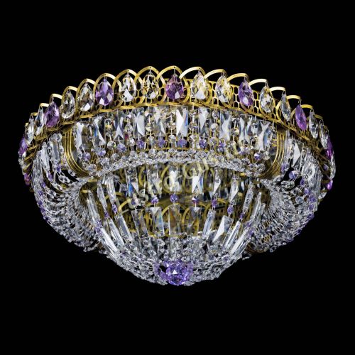 Люстра Кольцо Классика Пластинка фиолетовая под бронзу в Новокузнецке Гусь Хрустальный