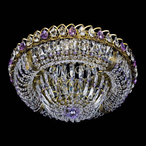 Люстра Кольцо Классика Пластинка фиолетовая под бронзу в Новокузнецке Гусь Хрустальный