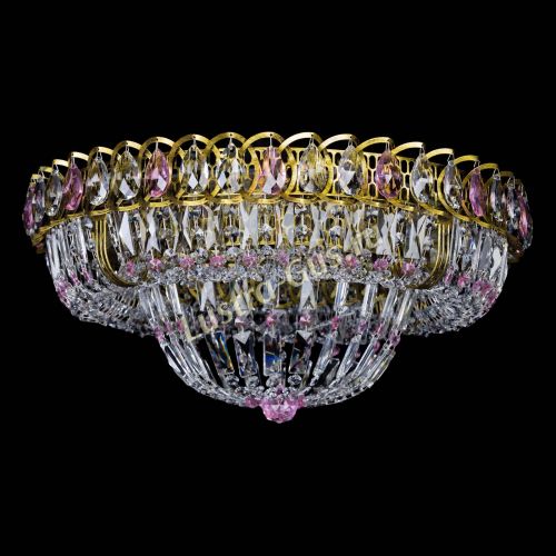 Люстра Кольцо Классика Пластинка розовая под бронзу в Новокузнецке Гусь Хрустальный