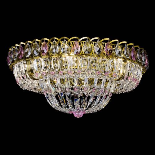 Люстра Кольцо Классика Пластинка розовая под бронзу в Новокузнецке Гусь Хрустальный