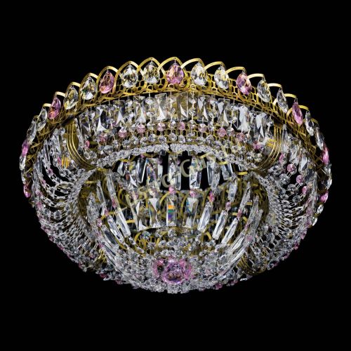 Люстра Кольцо Классика Пластинка розовая под бронзу в Новокузнецке Гусь Хрустальный