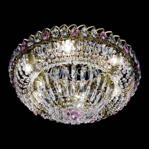 Люстра Кольцо Классика Пластинка розовая под бронзу в Новокузнецке Гусь Хрустальный