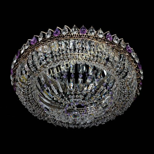 Люстра Кольцо Классика Пластинка фиолетовая в Новокузнецке Гусь Хрустальный