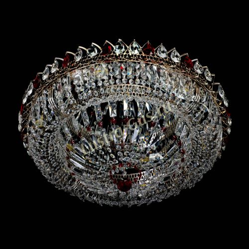 Люстра Кольцо Классика Пластинка красная в Новокузнецке Гусь Хрустальный