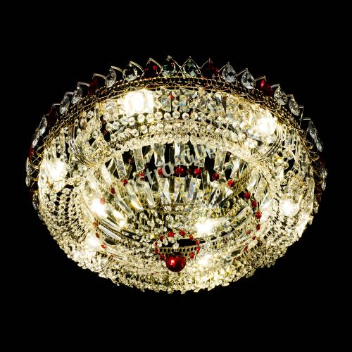 Люстра Кольцо Классика Пластинка красная в Новокузнецке Гусь Хрустальный