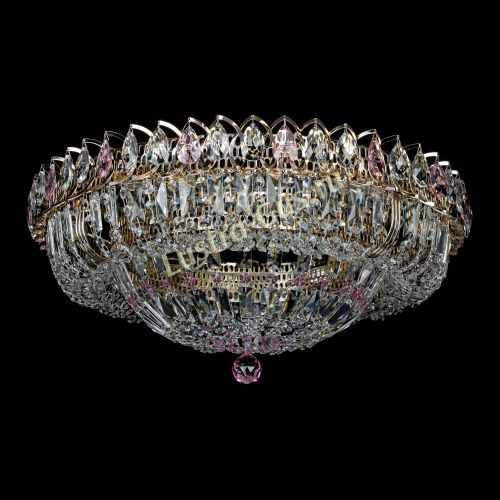 Люстра Кольцо Классика Пластинка розовая в Новокузнецке Гусь Хрустальный