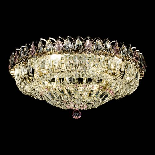 Люстра Кольцо Классика Пластинка розовая в Новокузнецке Гусь Хрустальный