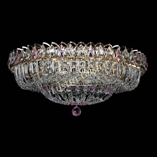 Люстра Кольцо Классика Пластинка розовая в Новокузнецке Гусь Хрустальный