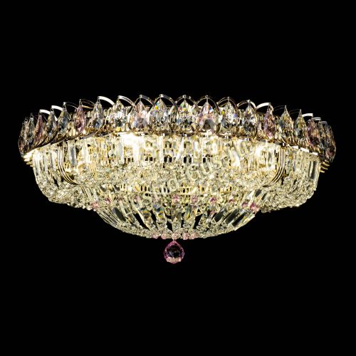 Люстра Кольцо Классика Пластинка розовая в Новокузнецке Гусь Хрустальный