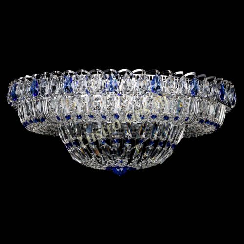 Люстра Кольцо Пластинка 600 мм синяя в Новокузнецке Гусь Хрустальный