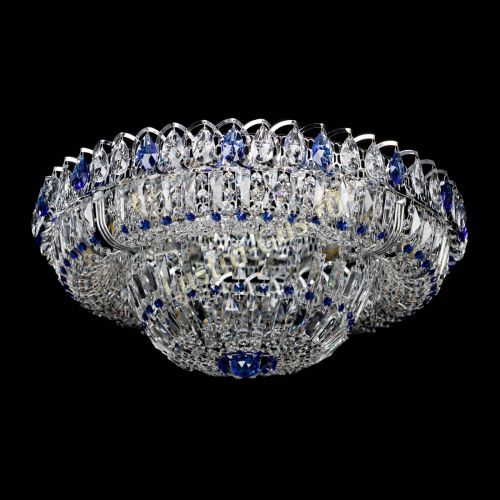 Люстра Кольцо Пластинка 600 мм синяя в Новокузнецке Гусь Хрустальный