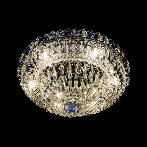 Люстра Кольцо Пластинка 600 мм синяя в Новокузнецке Гусь Хрустальный