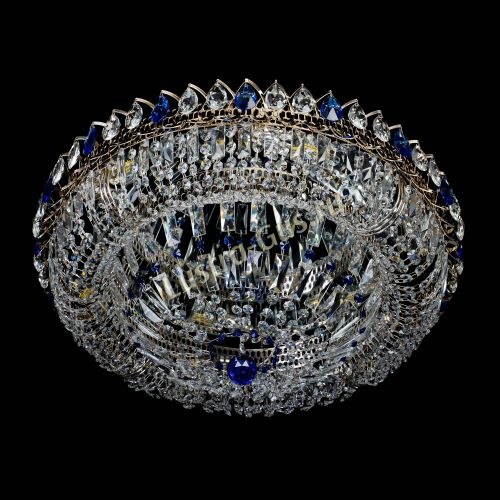 Люстра Кольцо Классика Пластинка синяя в Новокузнецке Гусь Хрустальный