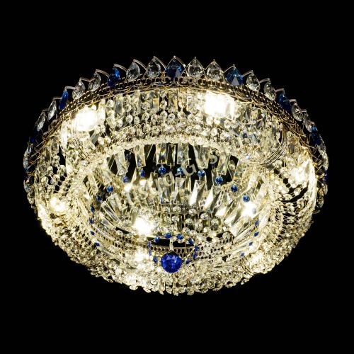 Люстра Кольцо Классика Пластинка синяя в Новокузнецке Гусь Хрустальный