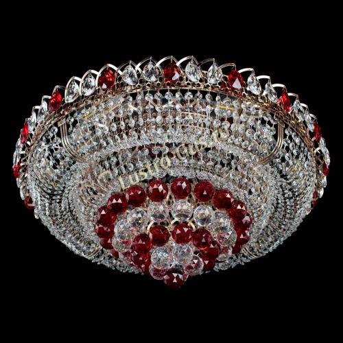 Люстра Кольцо пирамида шар 40 мм красная в Новокузнецке Гусь Хрустальный