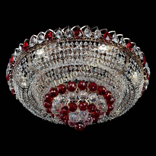 Люстра Кольцо пирамида шар 40 мм красная в Новокузнецке Гусь Хрустальный