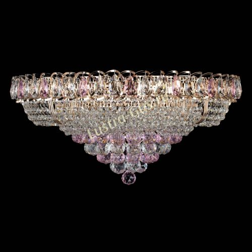 Люстра Кольцо пирамида шар 40 мм розовая в Новокузнецке Гусь Хрустальный