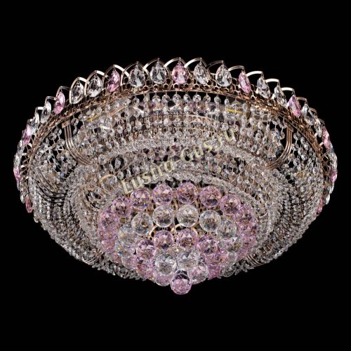 Люстра Кольцо пирамида шар 40 мм розовая в Новокузнецке Гусь Хрустальный