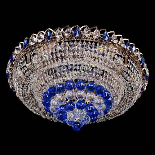 Люстра Кольцо пирамида шар 40 мм синяя в Новокузнецке Гусь Хрустальный