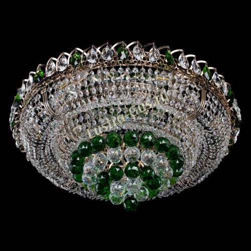 Люстра Кольцо пирамида шар 40 мм зеленая в Новокузнецке Гусь Хрустальный