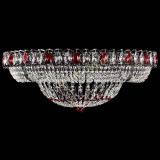 Люстра Кольцо Классика №8 Черная с красными подвесками в Новокузнецке