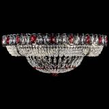 Люстра Кольцо Классика №8 Черная с красными подвесками в Новокузнецке