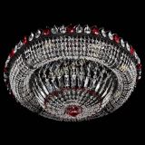 Люстра Кольцо Классика №8 Черная с красными подвесками в Новокузнецке