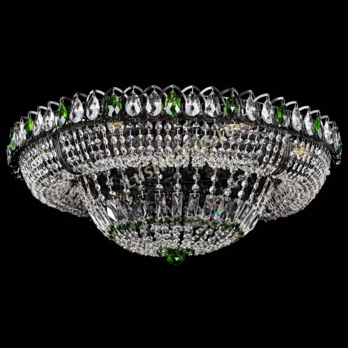 Люстра Кольцо Классика №8 Черная с зелеными подвесками в Новокузнецке Люстра Кольцо Классика №8 Черная с зелеными подвесками в Новокузнецке