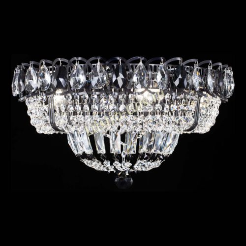 Люстра Кольцо Классика Черная с черными подвесками в Новокузнецке Гусь Хрустальный