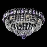 Люстра Кольцо Классика Черная с фиолетовыми подвесками в Новокузнецке