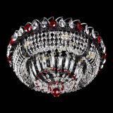 Люстра Кольцо Классика Черная с красными подвесками в Новокузнецке