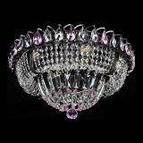 Люстра Кольцо Классика Черная с розовыми подвесками в Новокузнецке