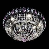 Люстра Кольцо Классика Черная с розовыми подвесками в Новокузнецке