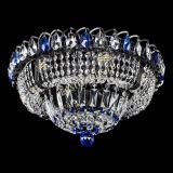 Люстра Кольцо Классика Черная с синими подвесками в Новокузнецке Люстра Кольцо Классика Черная с синими подвесками в Новокузнецке