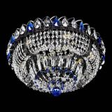 Люстра Кольцо Классика Черная с синими подвесками в Новокузнецке Люстра Кольцо Классика Черная с синими подвесками в Новокузнецке