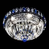 Люстра Кольцо Классика Черная с синими подвесками в Новокузнецке Люстра Кольцо Классика Черная с синими подвесками в Новокузнецке